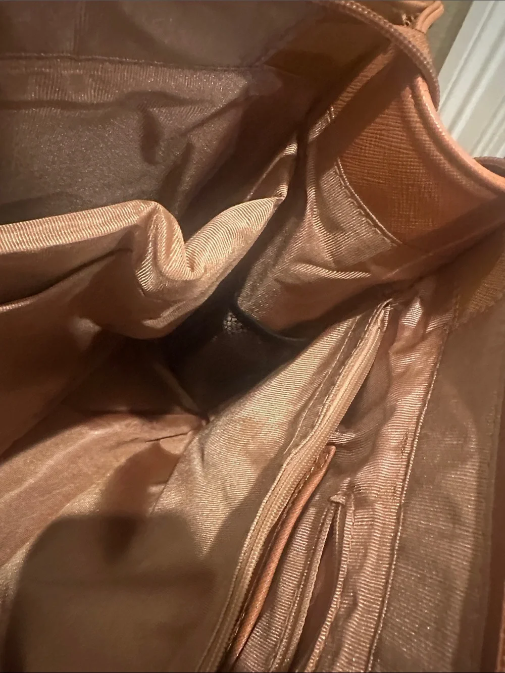 Structured Laptop Tote in Warm Tan